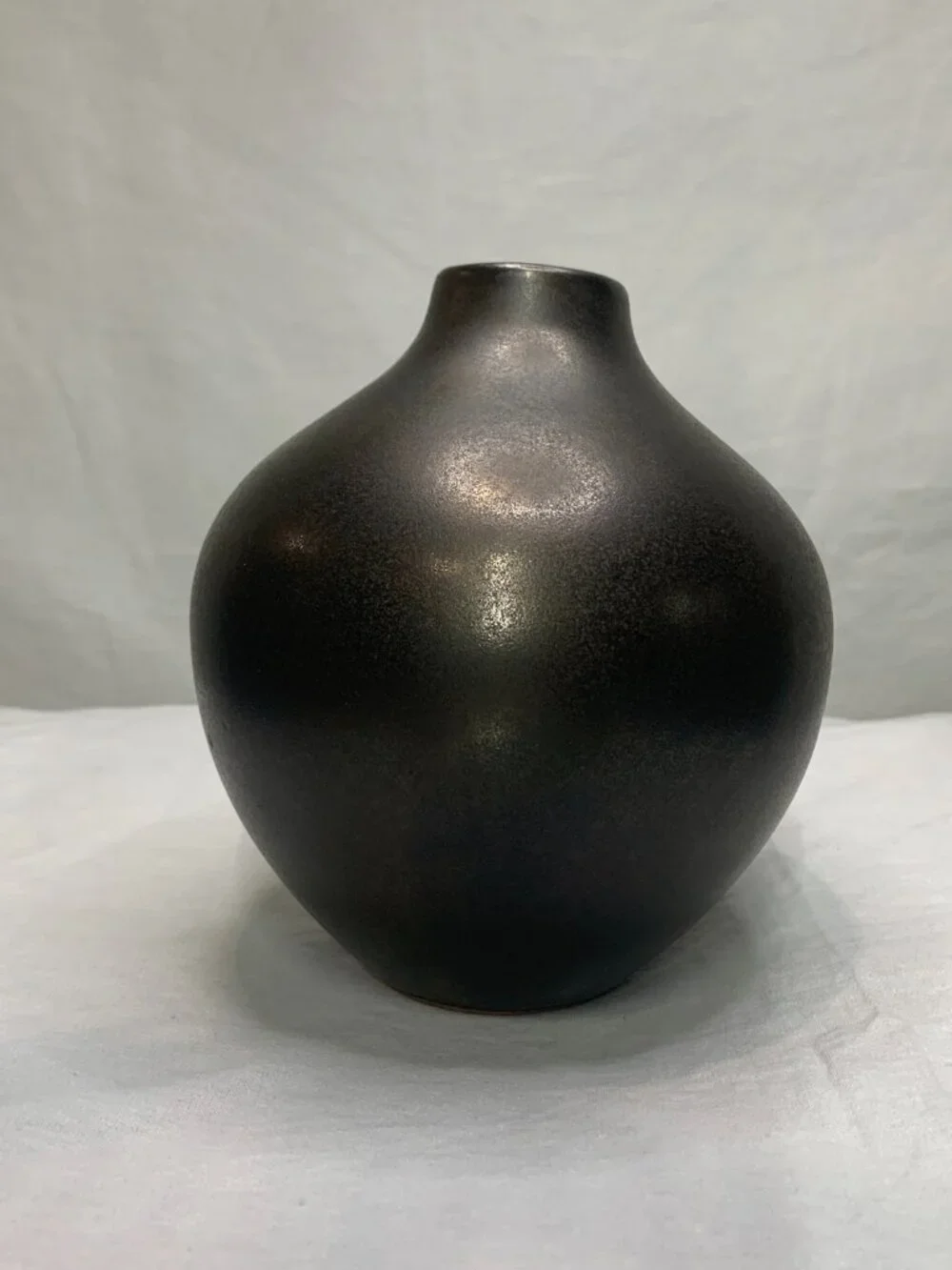 Crate and Barrel White Ceramic Vase Textured Ribbed Modern Home Decor 9.5”